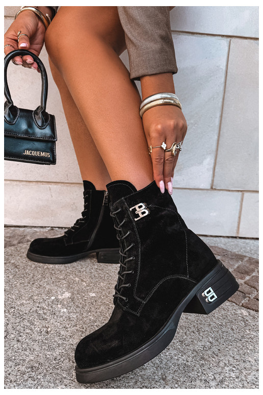 Zapatos cálidos para mujer de ante sintético en negro Vinceza 67044
