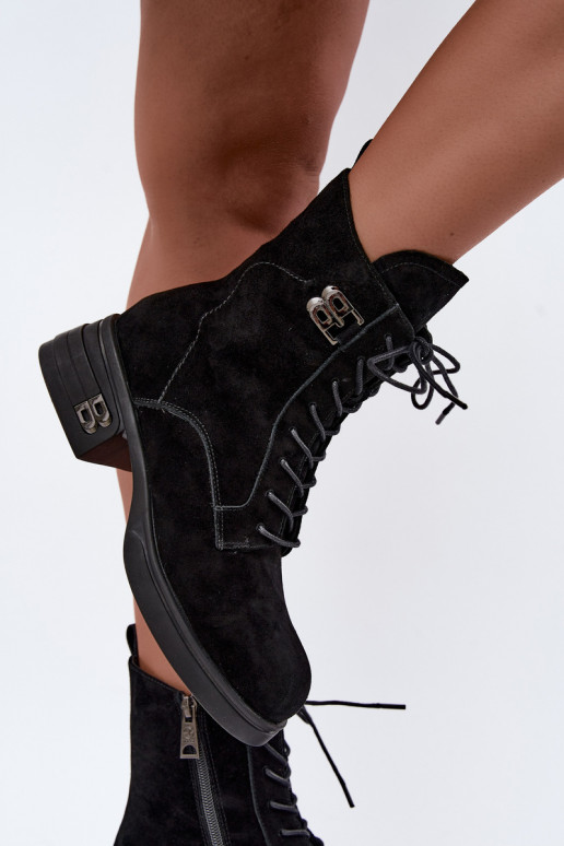 Zapatos cálidos para mujer de ante sintético en negro Vinceza 67044