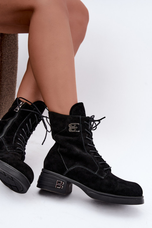 Zapatos cálidos para mujer de ante sintético en negro Vinceza 67044
