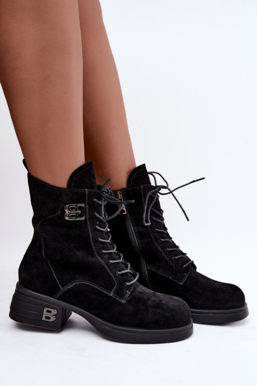 Zapatos cálidos para mujer de ante sintético en negro Vinceza 67044