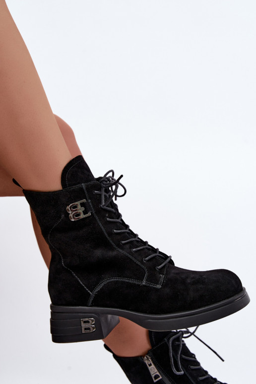 Zapatos cálidos para mujer de ante sintético en negro Vinceza 67044
