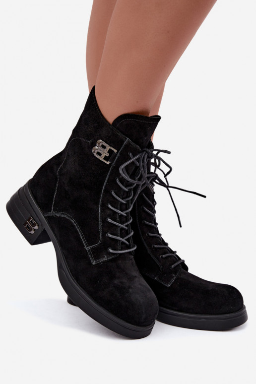 Zapatos cálidos para mujer de ante sintético en negro Vinceza 67044