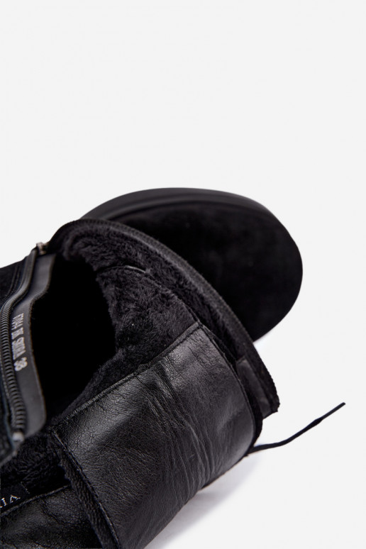 Zapatos cálidos para mujer de ante sintético en negro Vinceza 67044