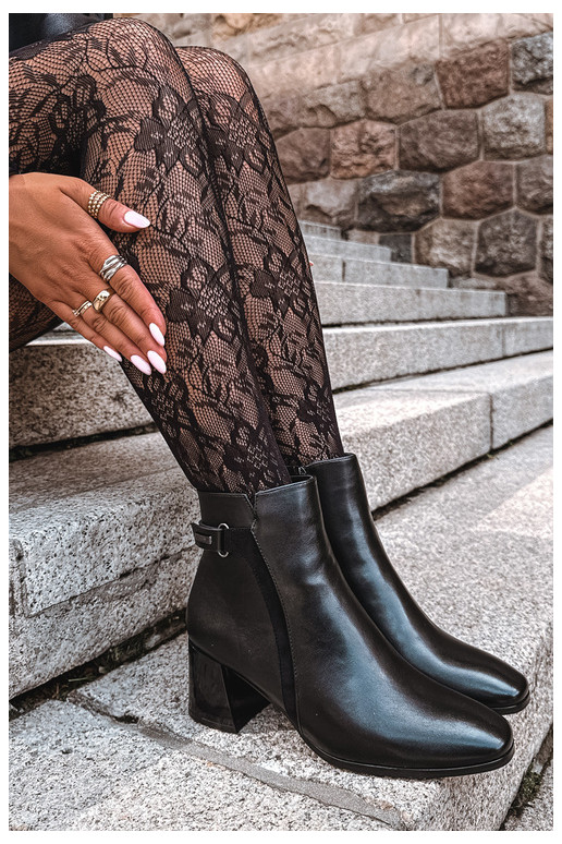 Botines cálidos con tacones en negro Vinceza 58660