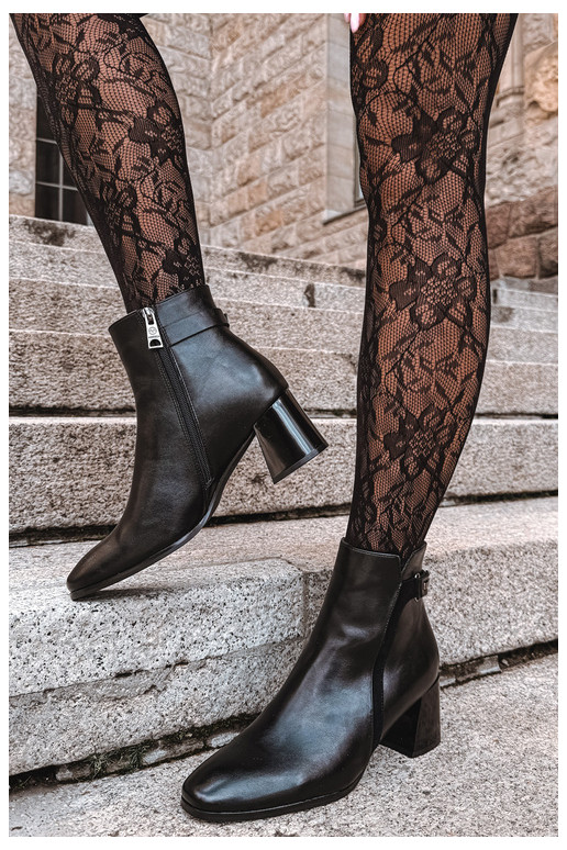 Botines cálidos con tacones en negro Vinceza 58660