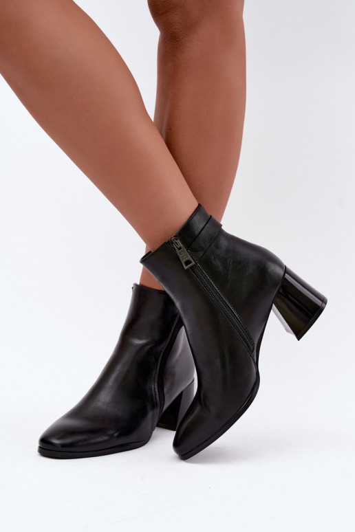 Botines cálidos con tacones en negro Vinceza 58660