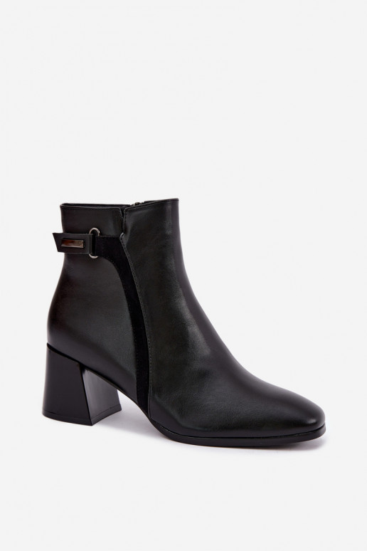 Botines cálidos con tacones en negro Vinceza 58660