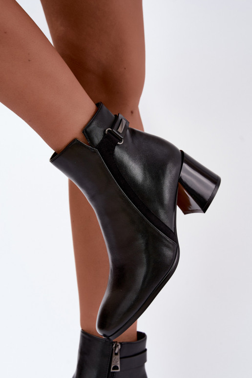 Botines cálidos con tacones en negro Vinceza 58660