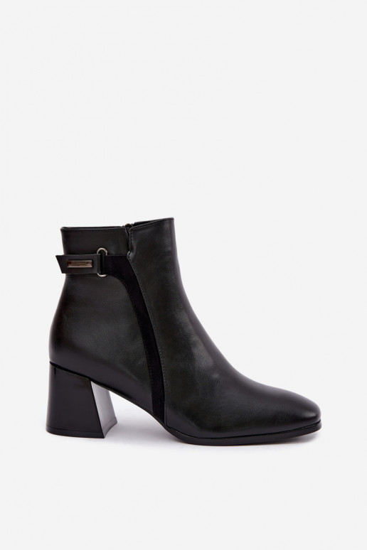 Botines cálidos con tacones en negro Vinceza 58660