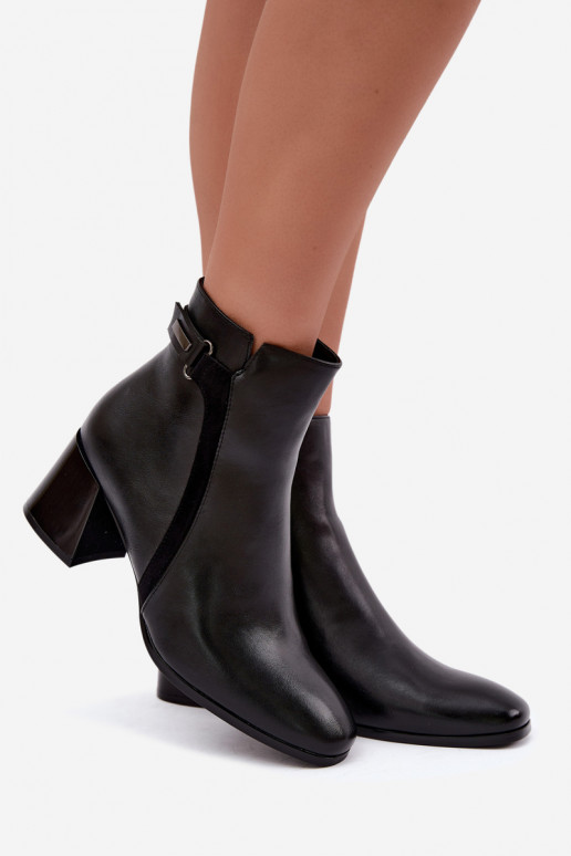 Botines cálidos con tacones en negro Vinceza 58660