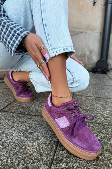Zapatillas moradas para mujer de ante sintético con aislamiento Big Star UU274772