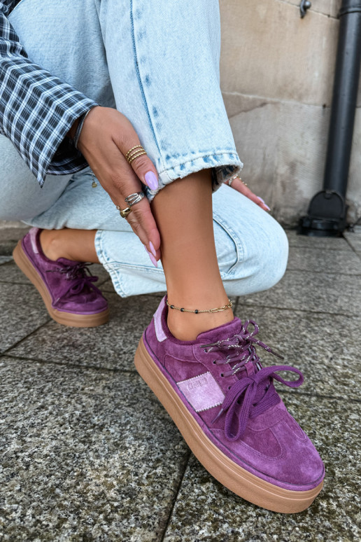 Zapatillas moradas para mujer de ante sintético con aislamiento Big Star UU274772