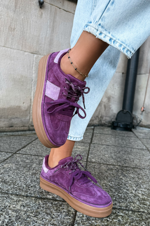 Zapatillas moradas para mujer de ante sintético con aislamiento Big Star UU274772