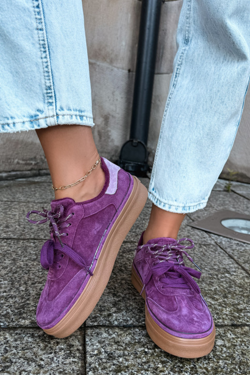 Zapatillas moradas para mujer de ante sintético con aislamiento Big Star UU274772