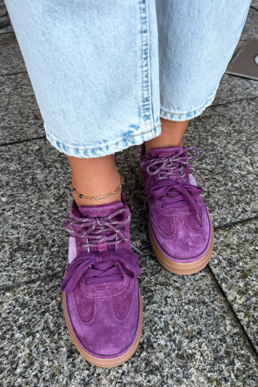 Zapatillas moradas para mujer de ante sintético con aislamiento Big Star UU274772