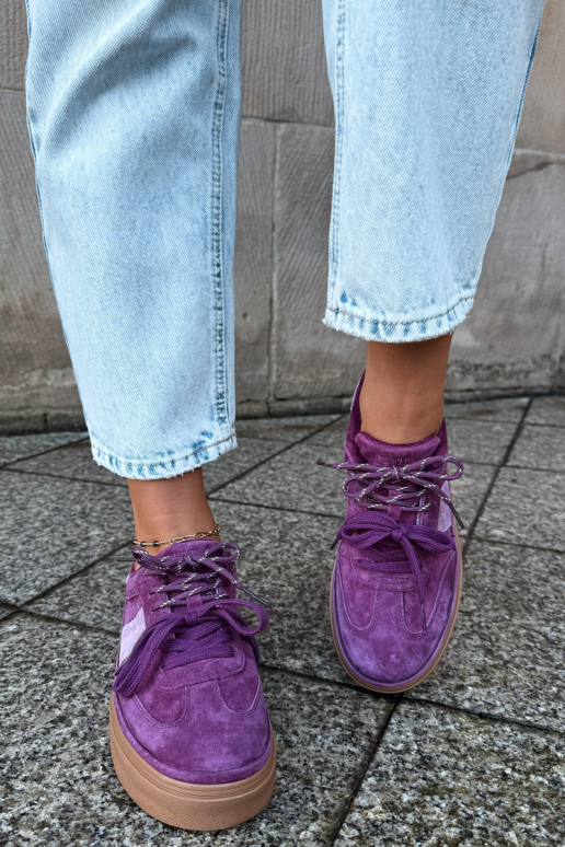 Zapatillas moradas para mujer de ante sintético con aislamiento Big Star UU274772