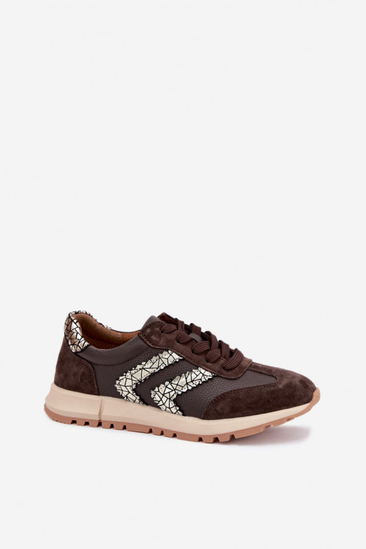Zapatillas para mujer de ante sintético en color chocolate D&A GR62-6015