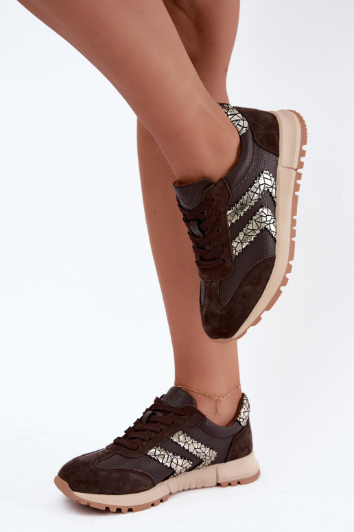 Zapatillas para mujer de ante sintético en color chocolate D&A GR62-6015