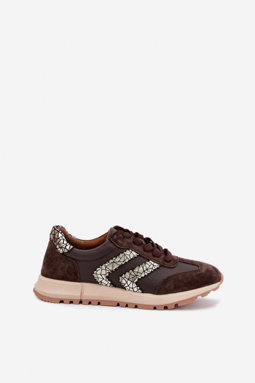 Zapatillas para mujer de ante sintético en color chocolate D&A GR62-6015
