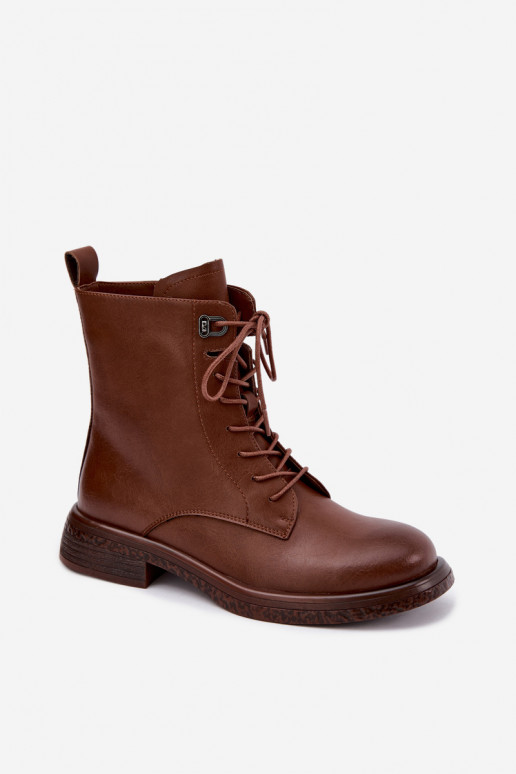 Botines de cuero aislados Tai turiciejka K7751-29 en marrón