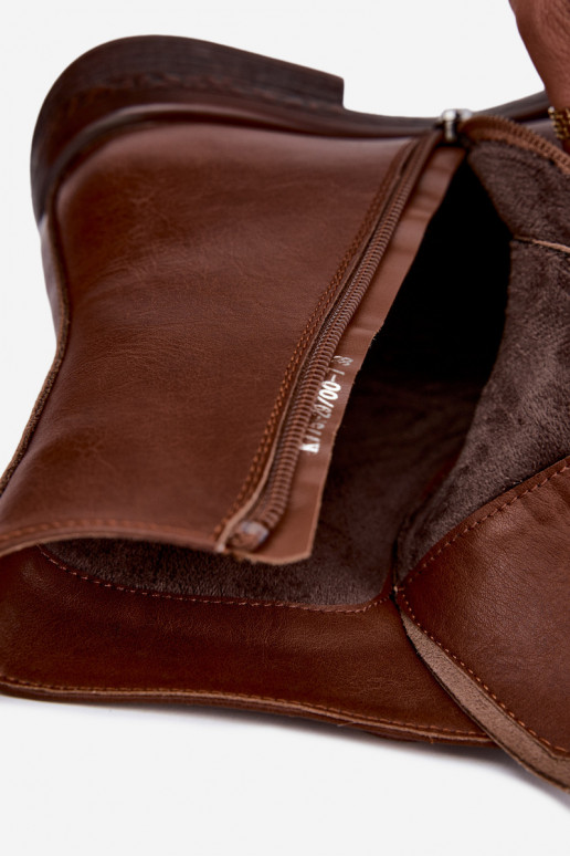 Botines de cuero aislados Tai turiciejka K7751-29 en marrón