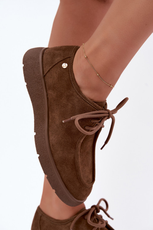 Zapatos de mujer de ante sintético Tai turiciejka K7189-04 en arena