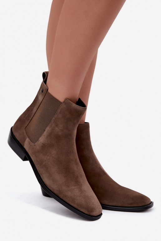 Botines aislados y elegantes de ante sintético Tai turiciejka K7758-04 en arena