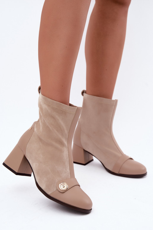 Botines de cuero para mujer Klocke Tai turiciejka K7819-04 en arena