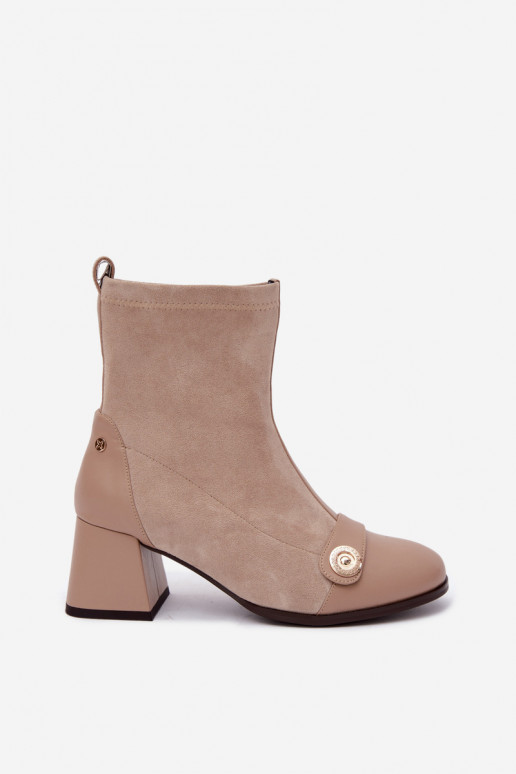 Botines de cuero para mujer Klocke Tai turiciejka K7819-04 en arena