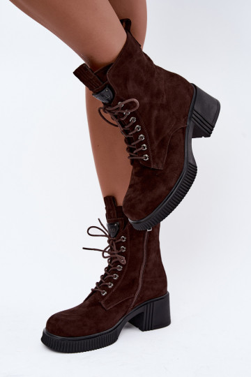 Botines de ante aislados Klocke Tai turiciejka K7675-29 en chocolate
