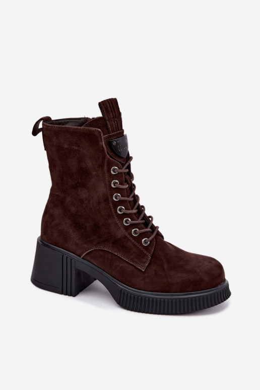 Botines de ante aislados Klocke Tai turiciejka K7675-29 en chocolate