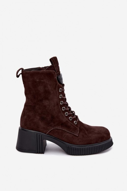 Botines de ante aislados Klocke Tai turiciejka K7675-29 en chocolate