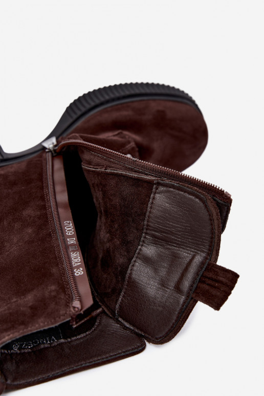 Botines de ante aislados Klocke Tai turiciejka K7675-29 en chocolate