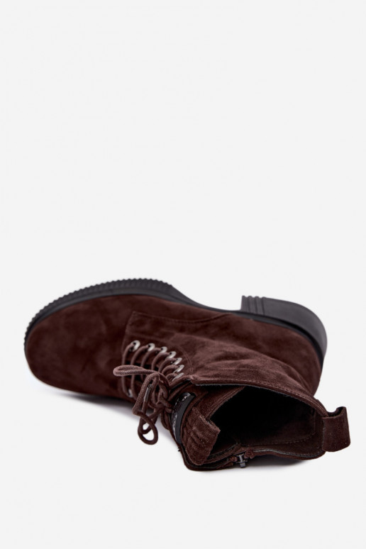 Botines de ante aislados Klocke Tai turiciejka K7675-29 en chocolate
