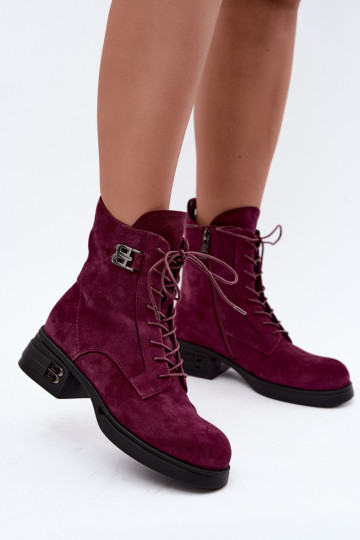 Botas de mujer de ante sintético aisladas Vinceza 67044 burdeos 2