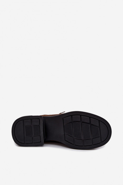 Botas de mujer de ante sintético aisladas Vinceza 67044 marrón