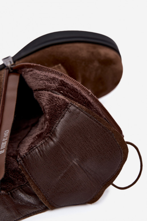 Botas de mujer de ante sintético aisladas Vinceza 67044 marrón