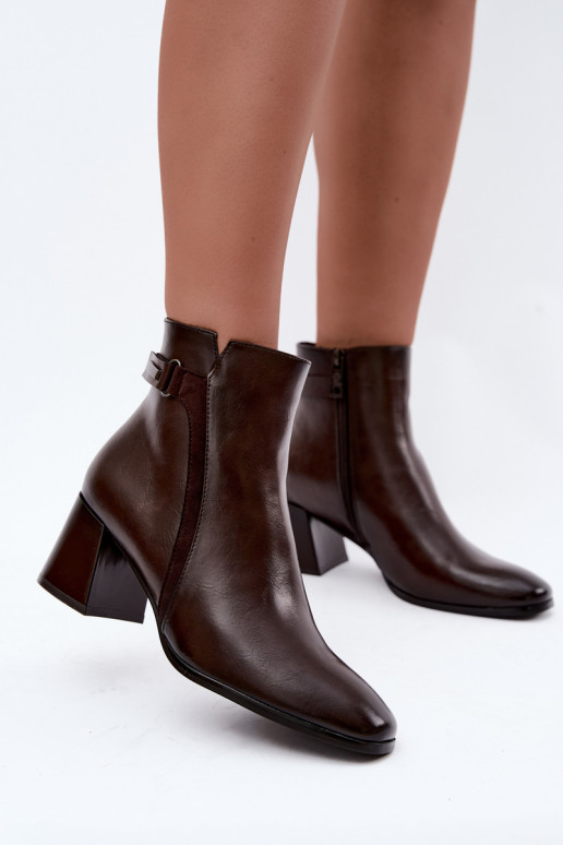 Botines aislados con tacones Vinceza 58660 chocolate