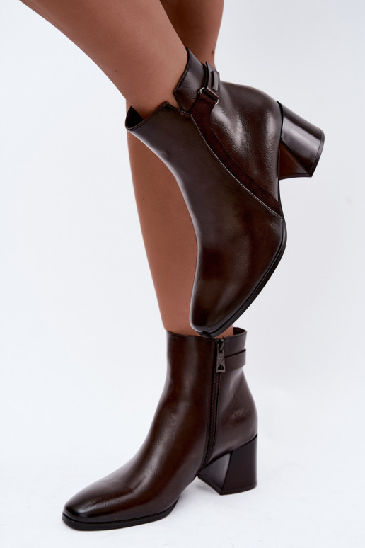 Botines aislados con tacones Vinceza 58660 chocolate