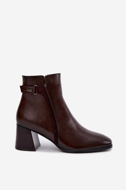 Botines aislados con tacones Vinceza 58660 chocolate