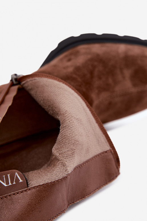 Botines aislados de ante sintético con tacón Vinceza 91172 marrón