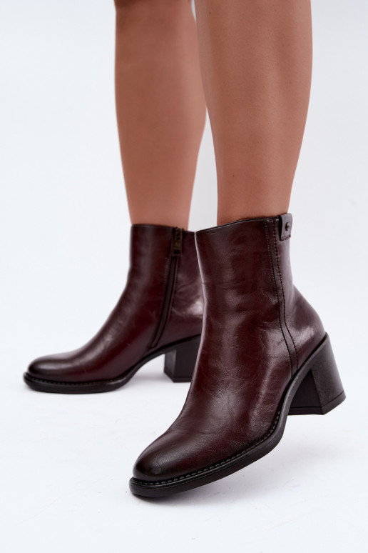 Botines aislados con tacón Vinceza 58655 burdeos