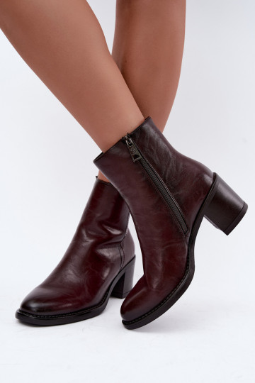 Botines aislados con tacón Vinceza 58655 burdeos 2