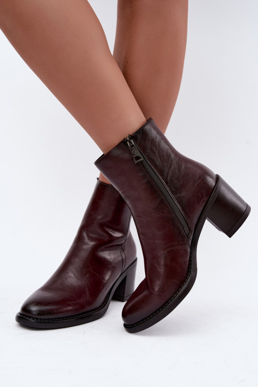 Botines aislados con tacón Vinceza 58655 burdeos