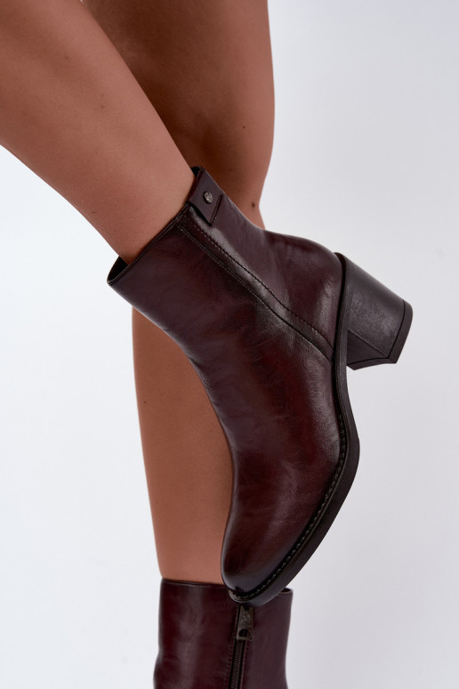 Botines aislados con tacón Vinceza 58655 burdeos
