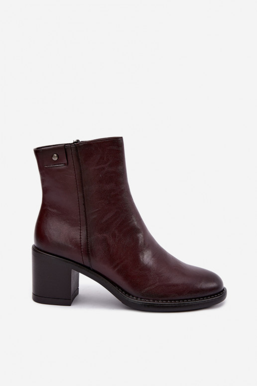Botines aislados con tacón Vinceza 58655 burdeos