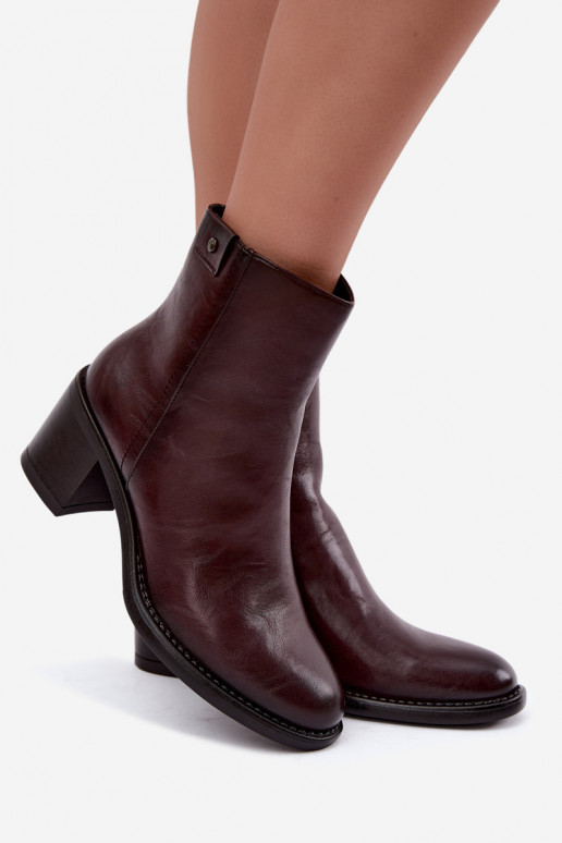 Botines aislados con tacón Vinceza 58655 burdeos