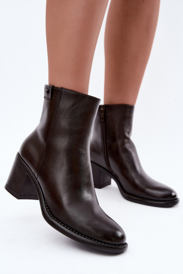 Botines aislados con tacón Vinceza 58655 chocolate 2