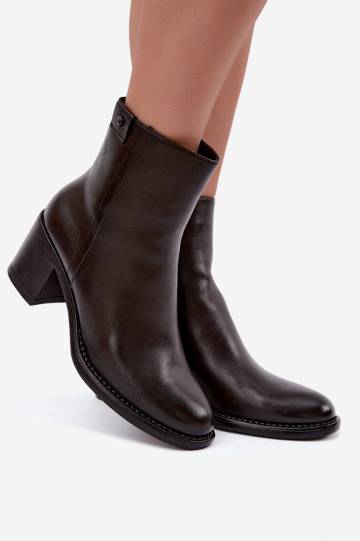 Botines aislados con tacón Vinceza 58655 chocolate