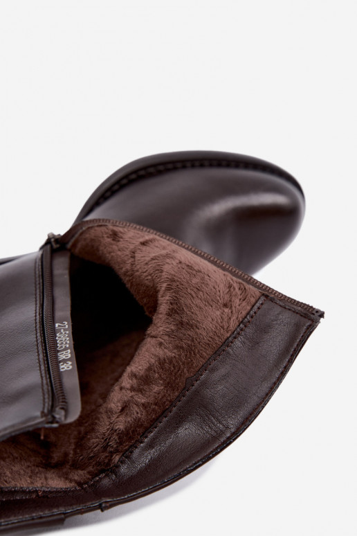 Botines aislados con tacón Vinceza 58655 chocolate